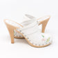 White Embroidery High Heels