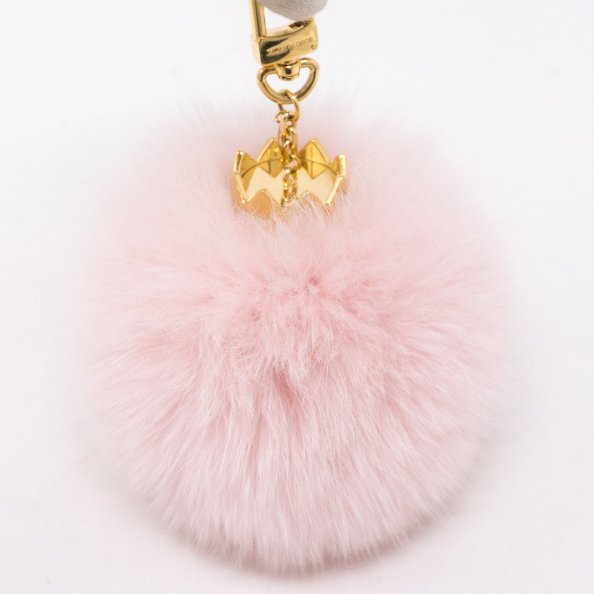 Auth Louis Vuitton Fuzzy Bubble Bag Charm & Key Holder Light Pink