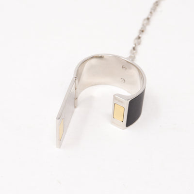 Black Silver Scarf Ring