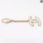 Quilted CC Bag Charm Gold Pearly White