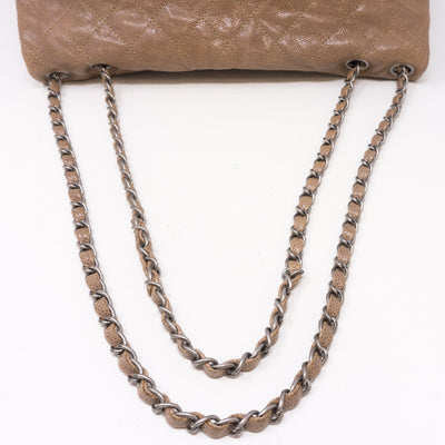 Quilted Glazed Caviar Leather Large Flap Bag