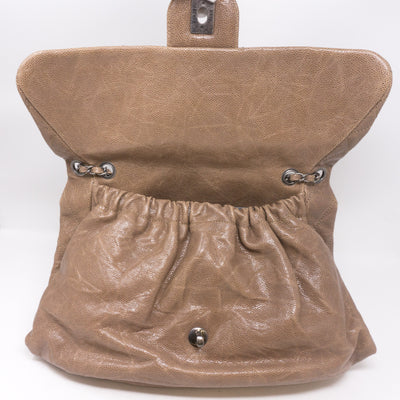 Quilted Glazed Caviar Leather Large Flap Bag