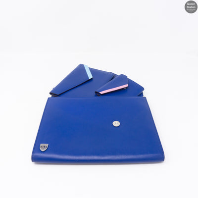 Explore Flat Pouch 3 Piece Blue Leather