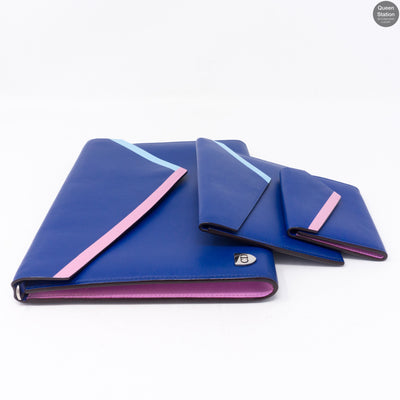 Explore Flat Pouch 3 Piece Blue Leather