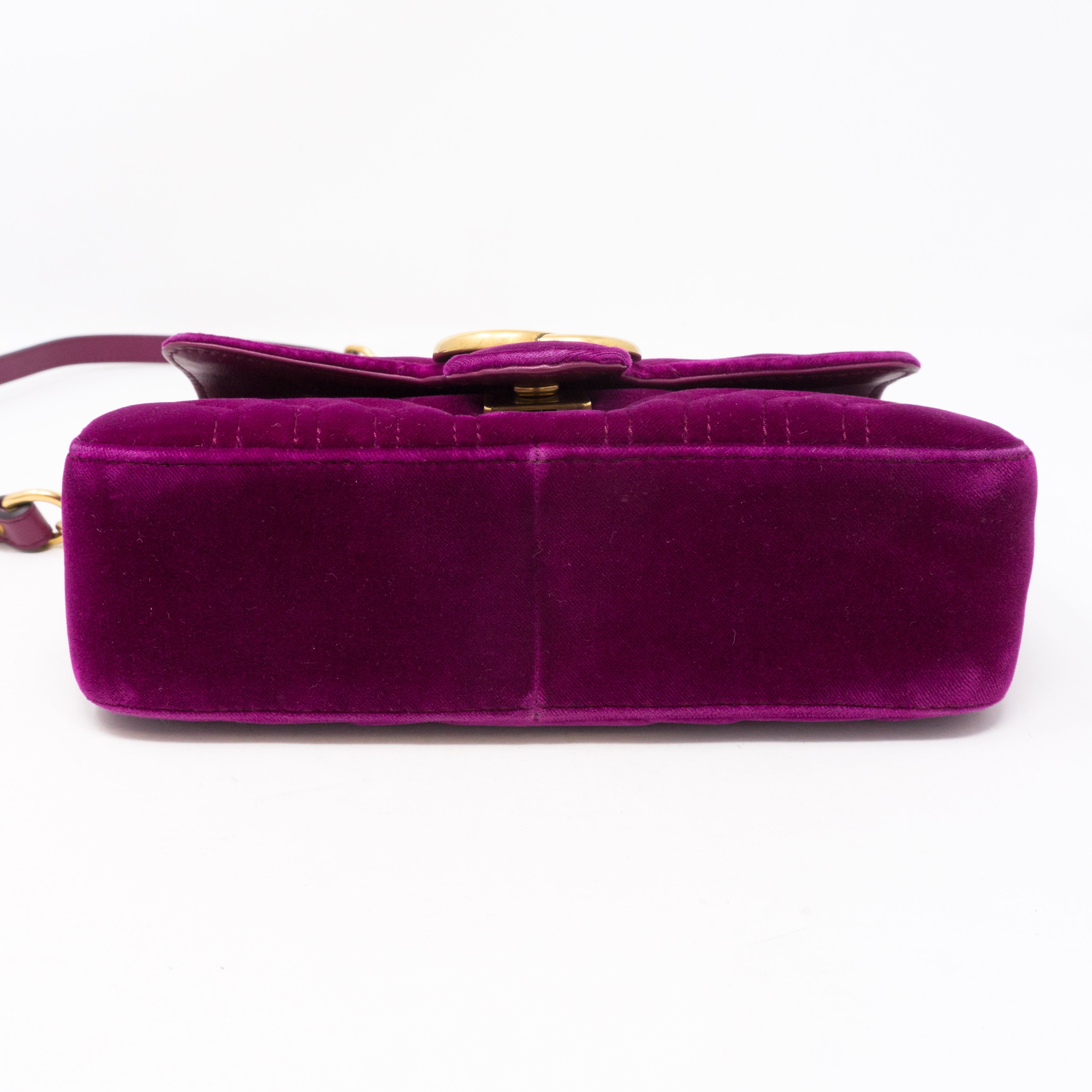 GG Marmont Flap Fuchsia Velvet Mini