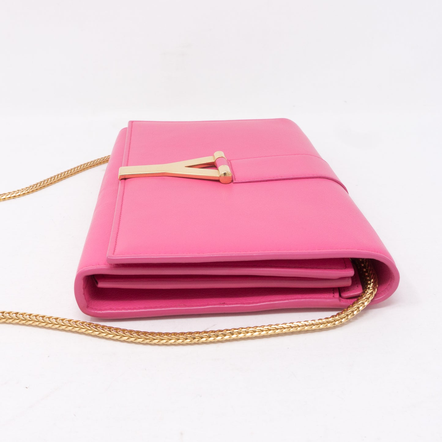 Classic Y Ligne Wallet on Chain Pink