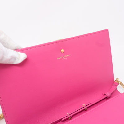 Classic Y Ligne Wallet on Chain Pink
