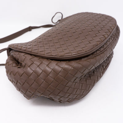 Intrecciato Drawstring Flap Crossbody Bag