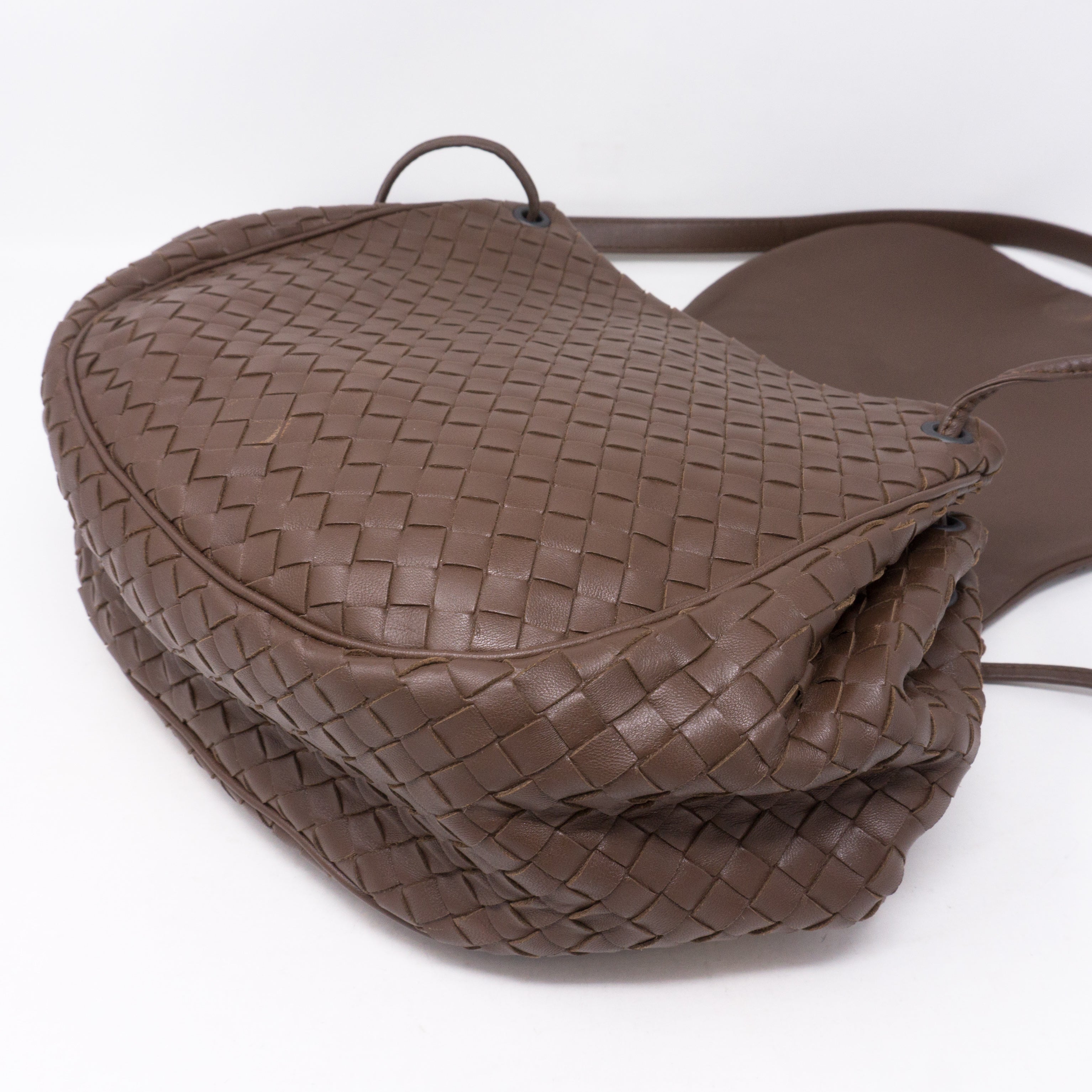 Intrecciato Drawstring Flap Crossbody Bag