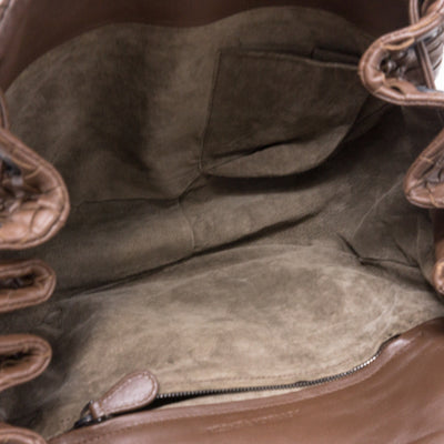 Intrecciato Drawstring Flap Crossbody Bag