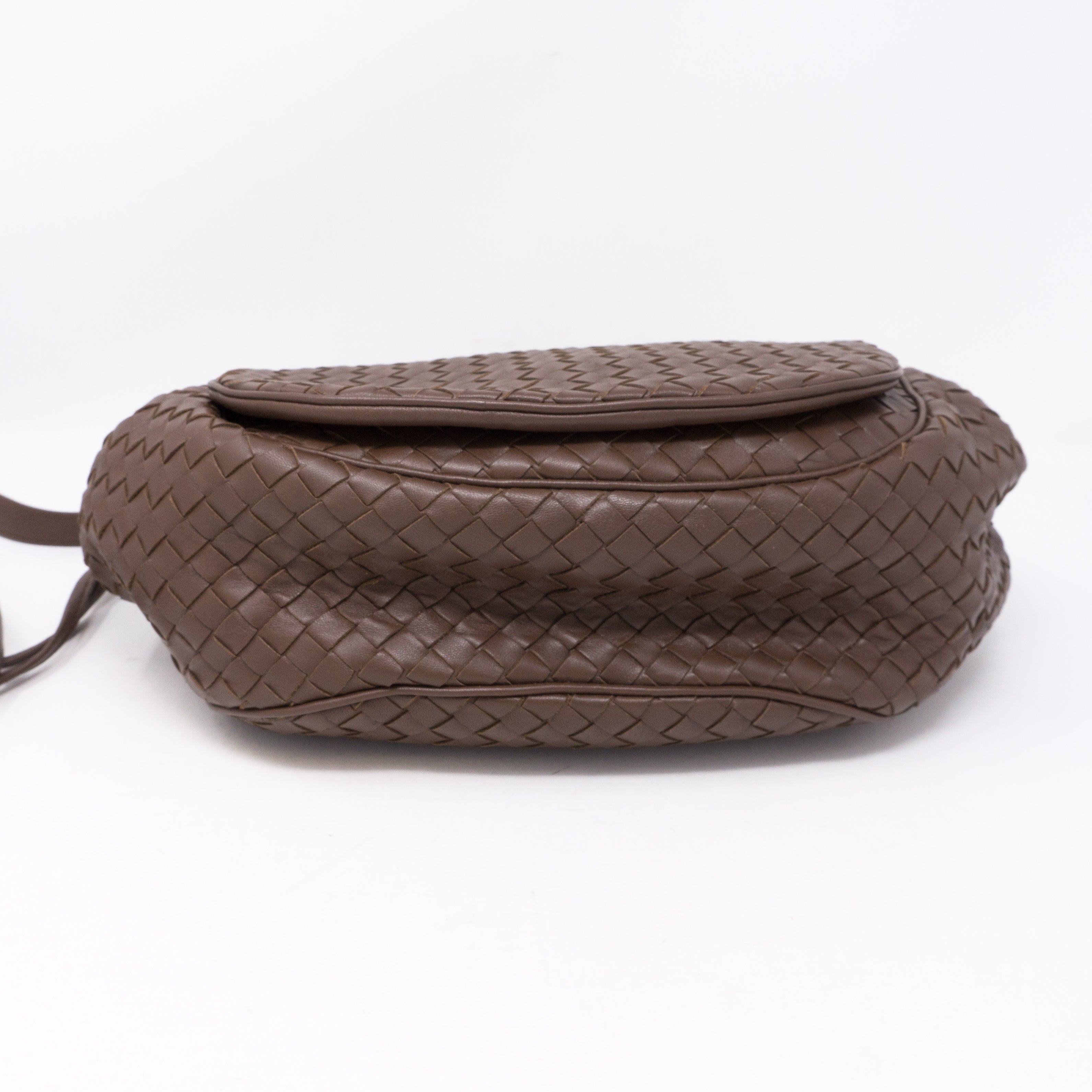 Intrecciato Drawstring Flap Crossbody Bag