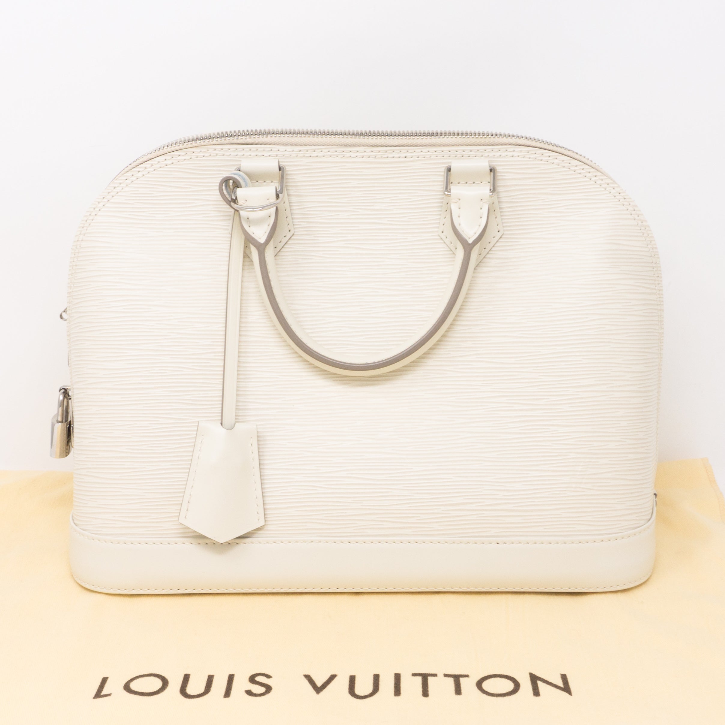 Alma PM White Epi Leather