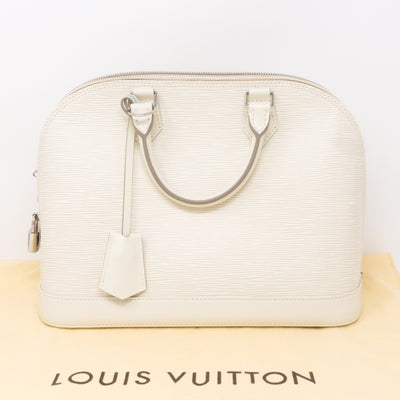 Alma PM White Epi Leather