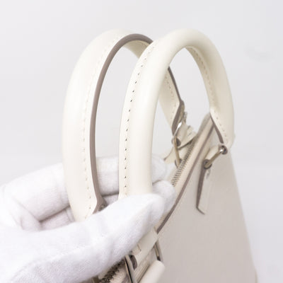 Alma PM White Epi Leather