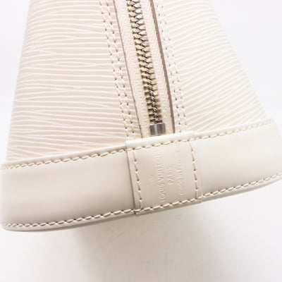 Alma PM White Epi Leather