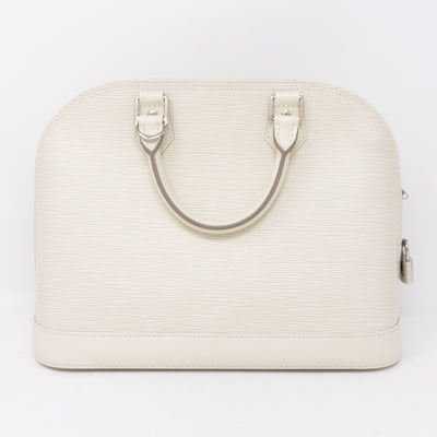 Alma PM White Epi Leather