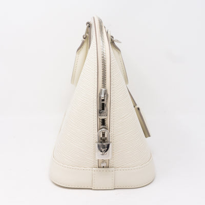 Alma PM White Epi Leather