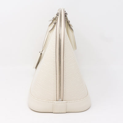Alma PM White Epi Leather