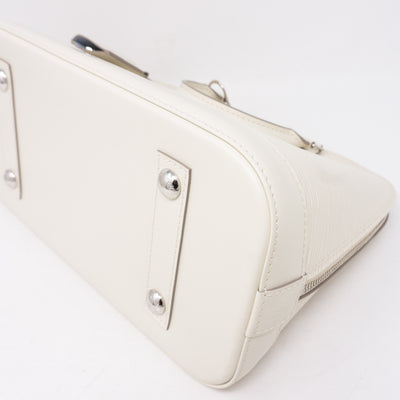 Alma PM White Epi Leather