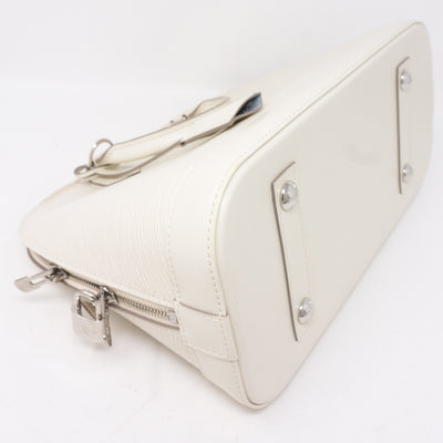 Alma PM White Epi Leather