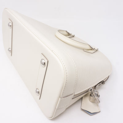 Alma PM White Epi Leather