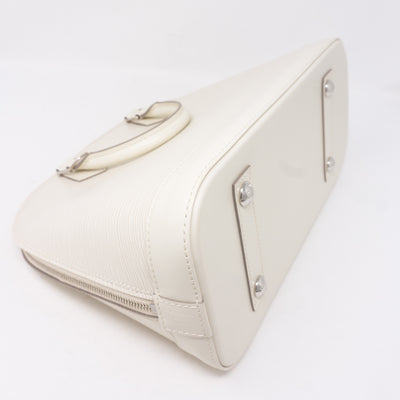 Alma PM White Epi Leather