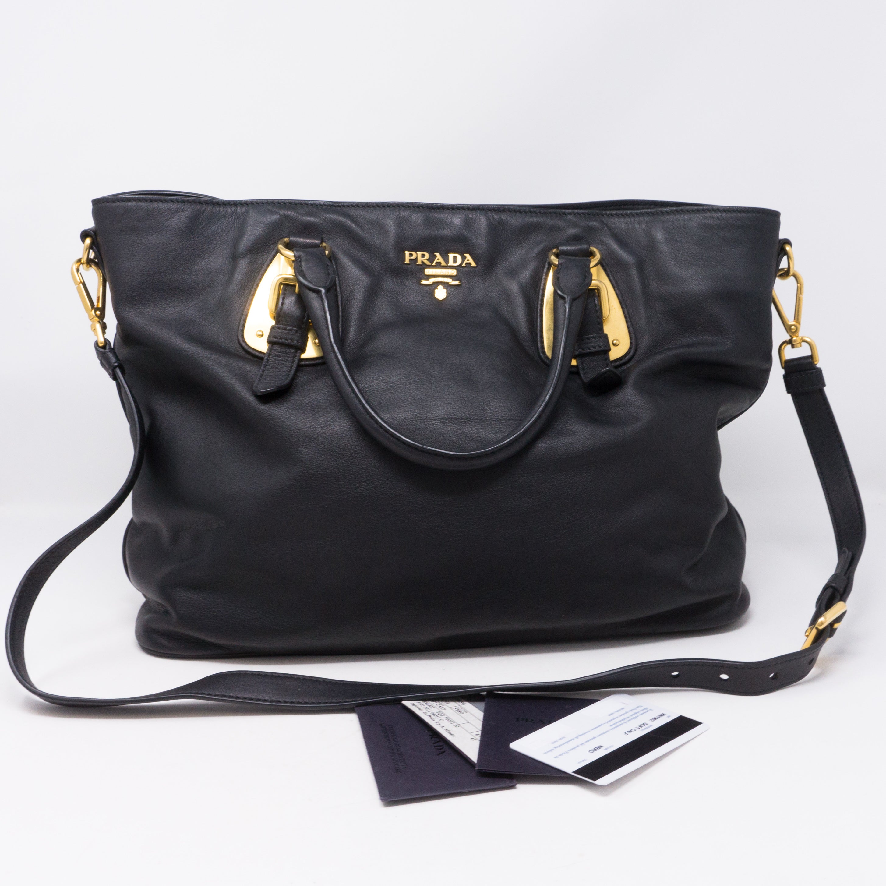 Shopping Tote Black Soft Calfskin