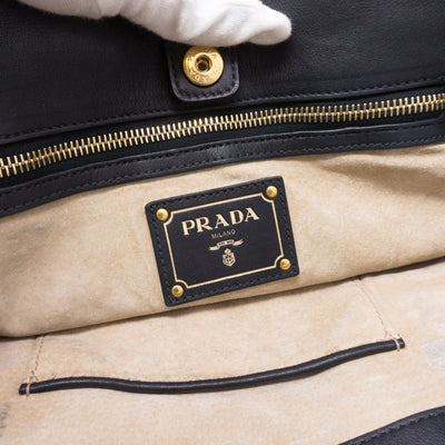 Shopping Tote Black Soft Calfskin