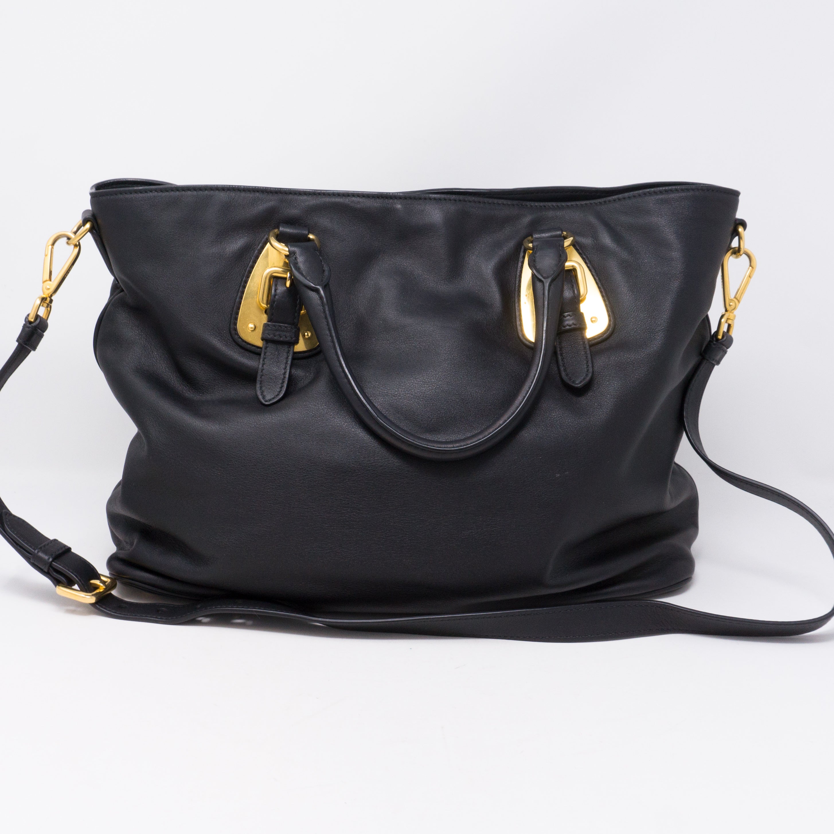Shopping Tote Black Soft Calfskin