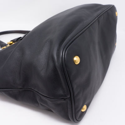 Shopping Tote Black Soft Calfskin