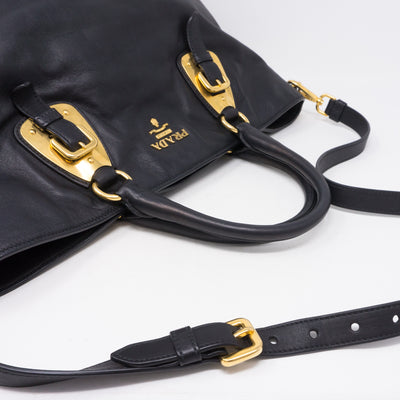 Shopping Tote Black Soft Calfskin