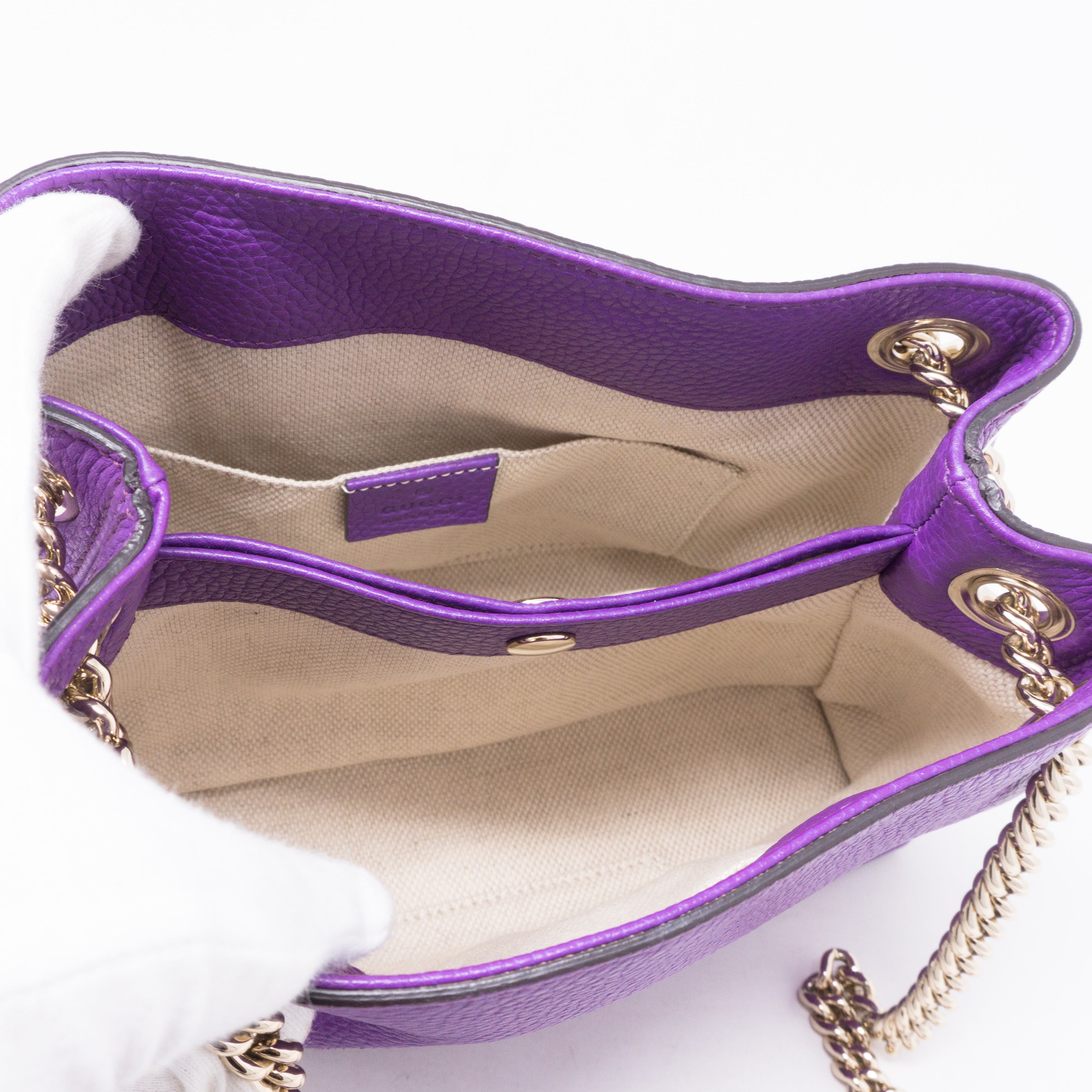 Soho Tassel Chain Small Purple Leather Bag