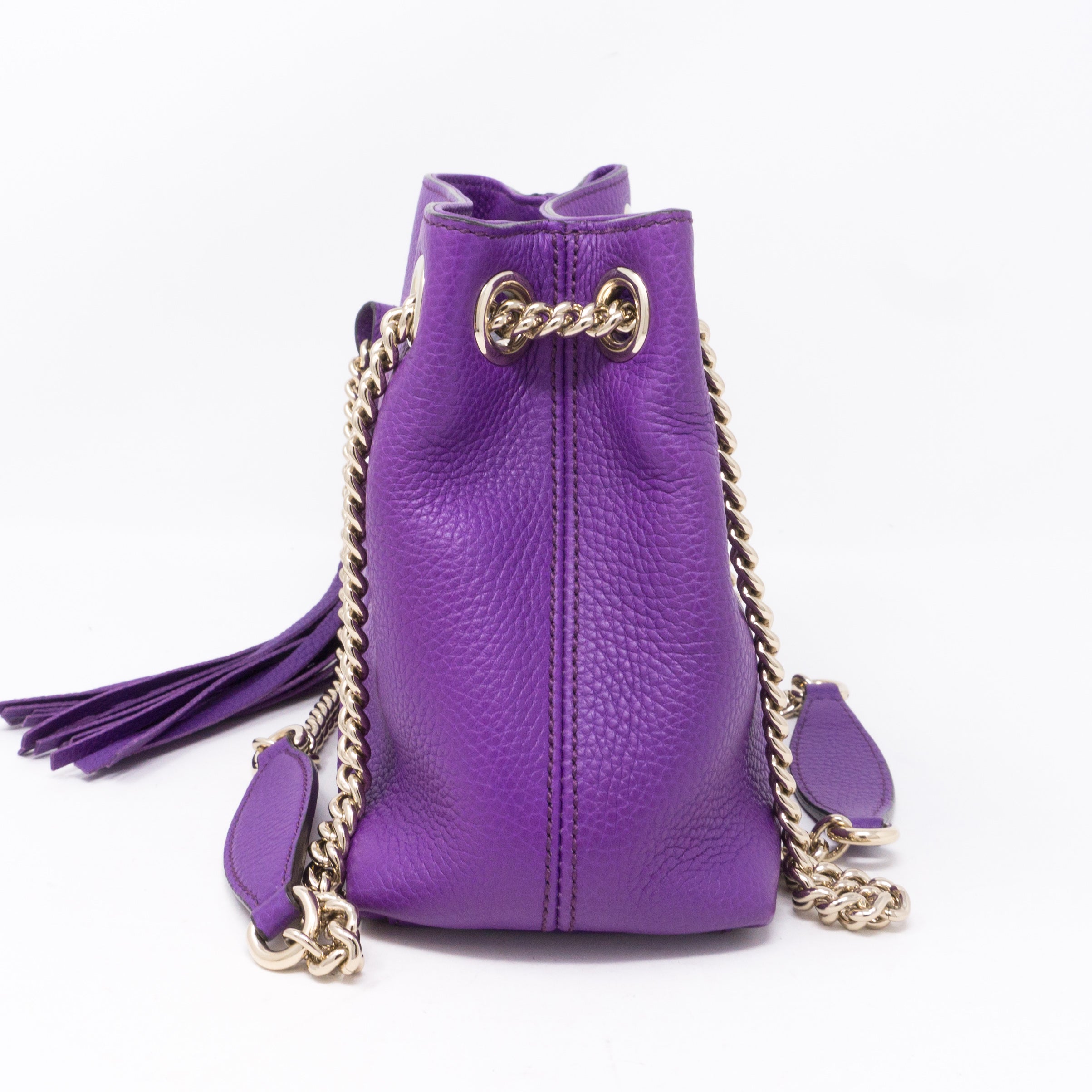 Soho Tassel Chain Small Purple Leather Bag