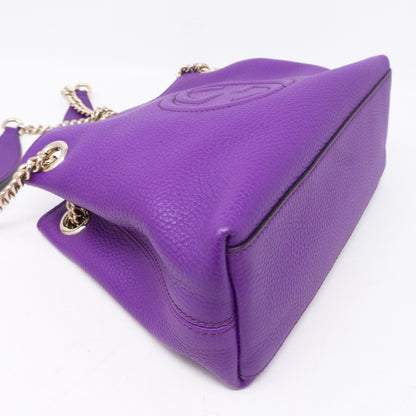 Soho Tassel Chain Small Purple Leather Bag