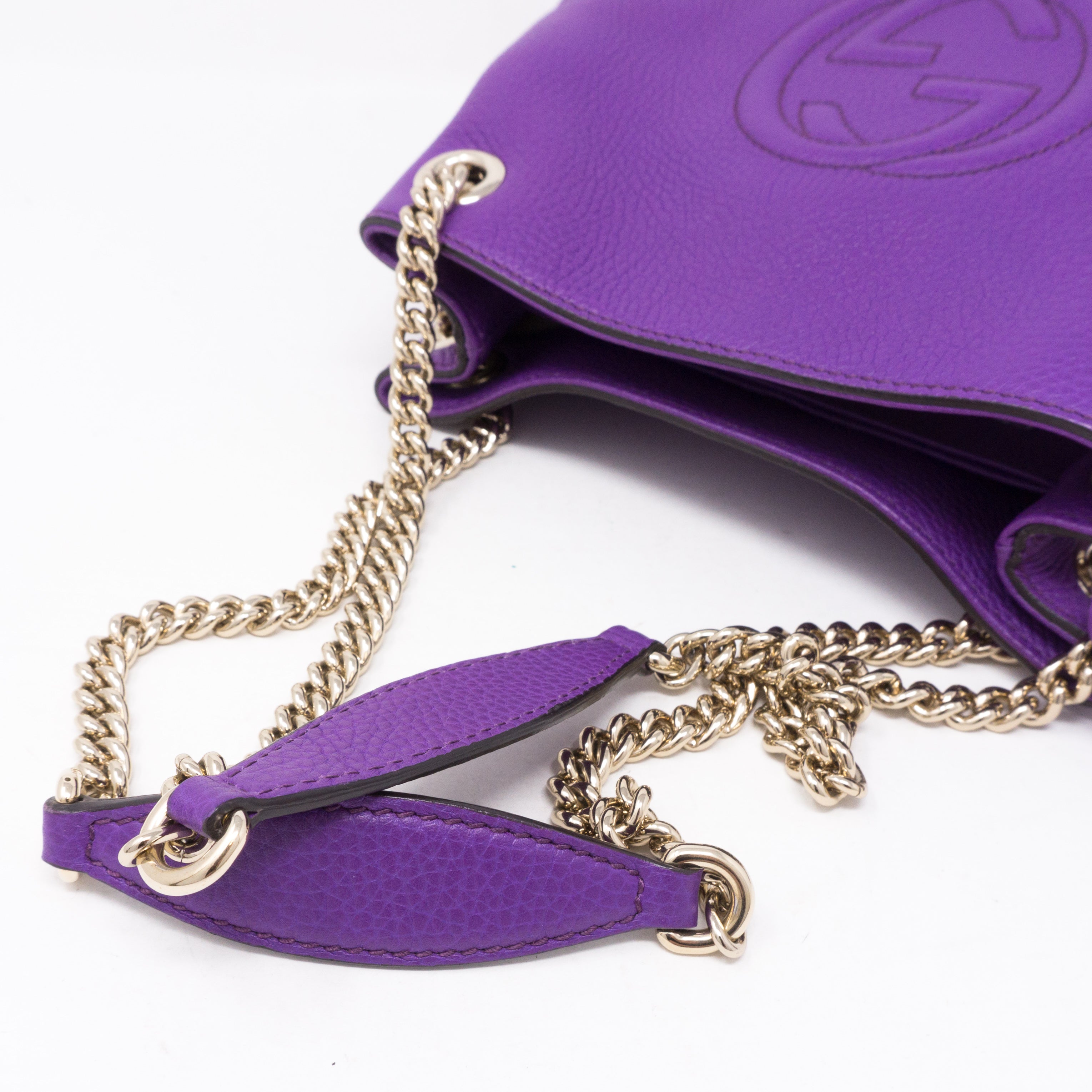 Soho Tassel Chain Small Purple Leather Bag