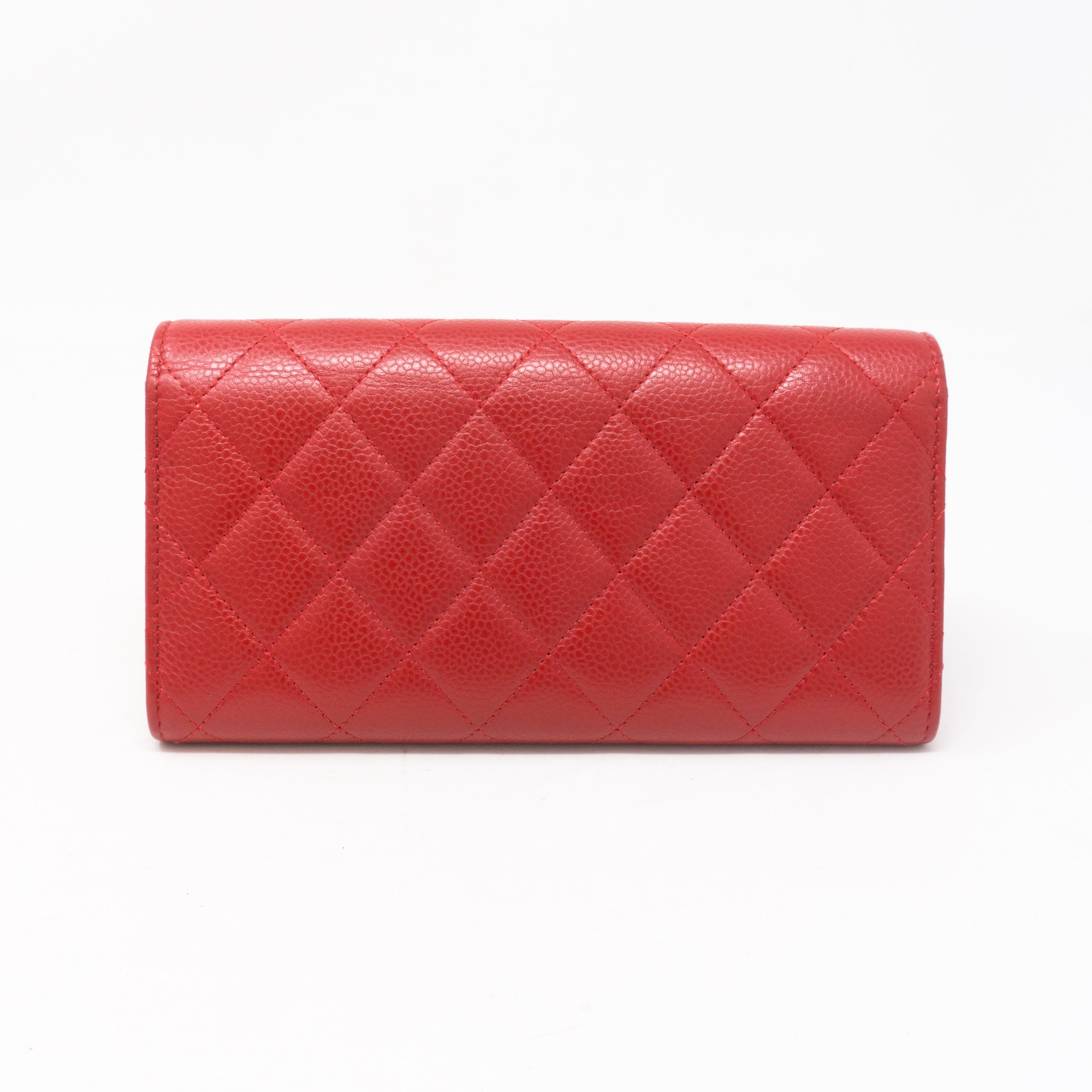 CC Long Flap Wallet Red Caviar