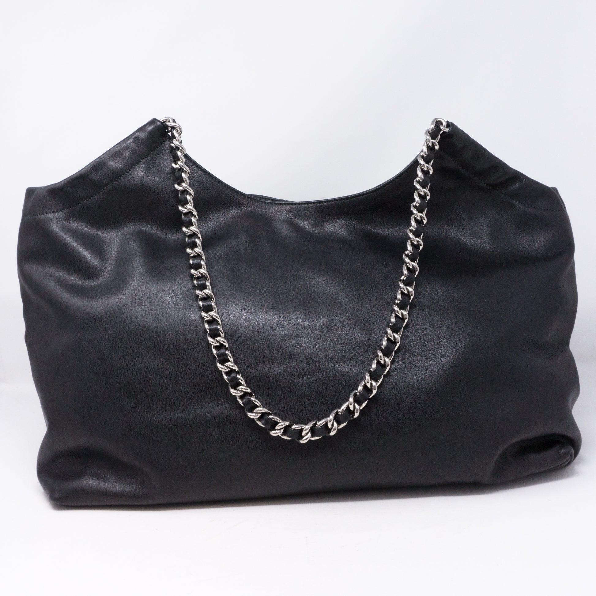 Shop PRADA SAFFIANO LUX Chain Plain Leather Elegant Style