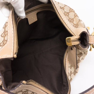 Beige Medium Jockey Hobo