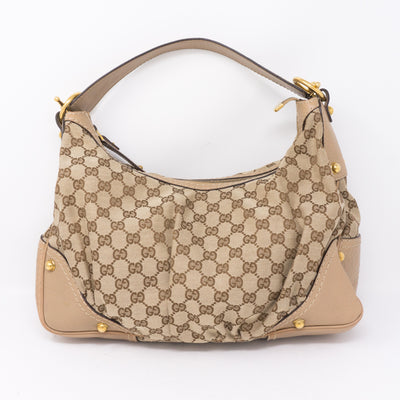 Beige Medium Jockey Hobo