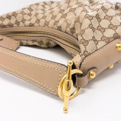 Beige Medium Jockey Hobo