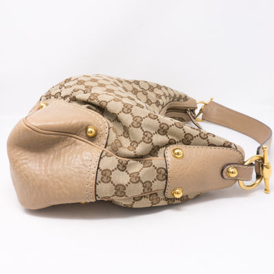 Beige Medium Jockey Hobo