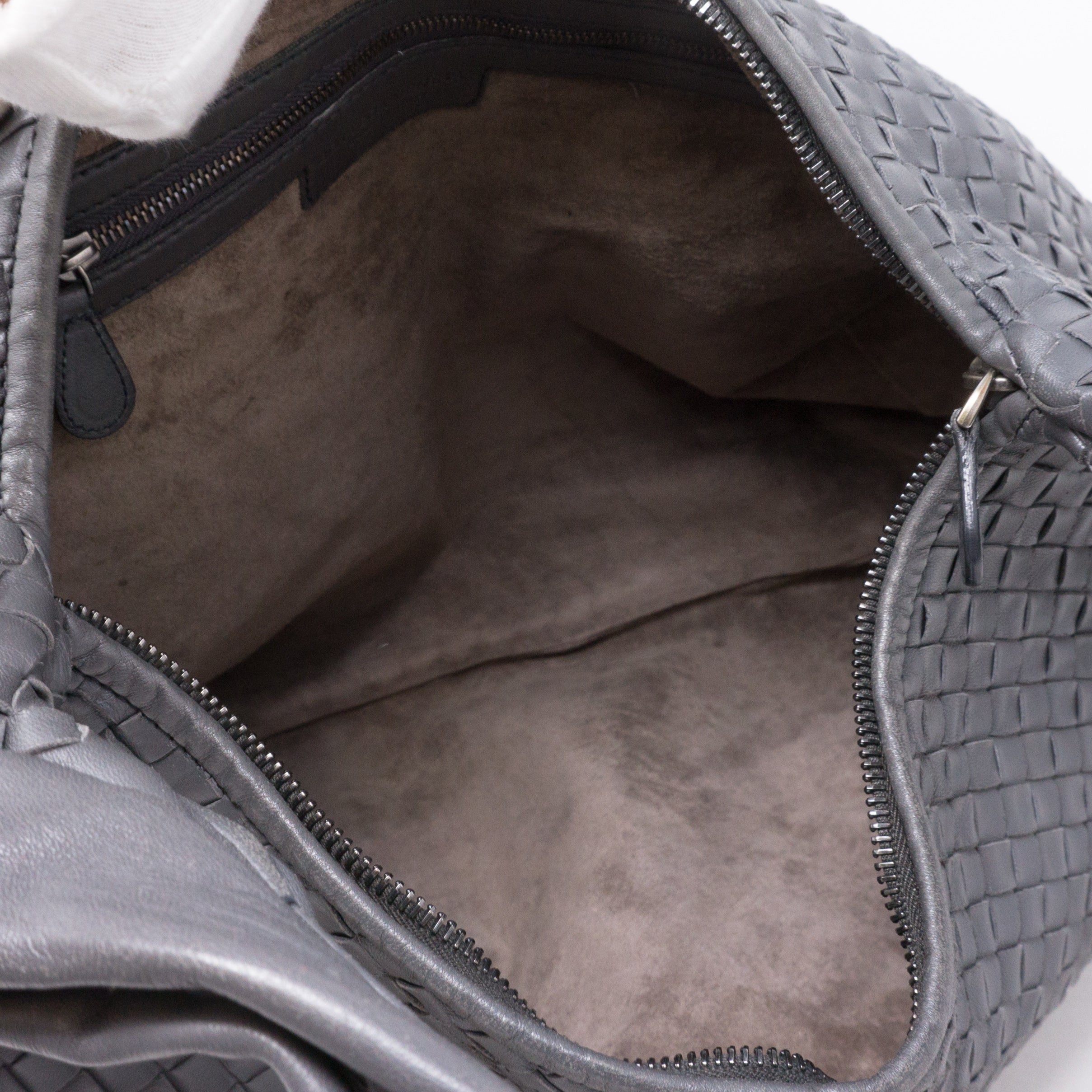 Intrecciato Veneta Gray Hobo Bag