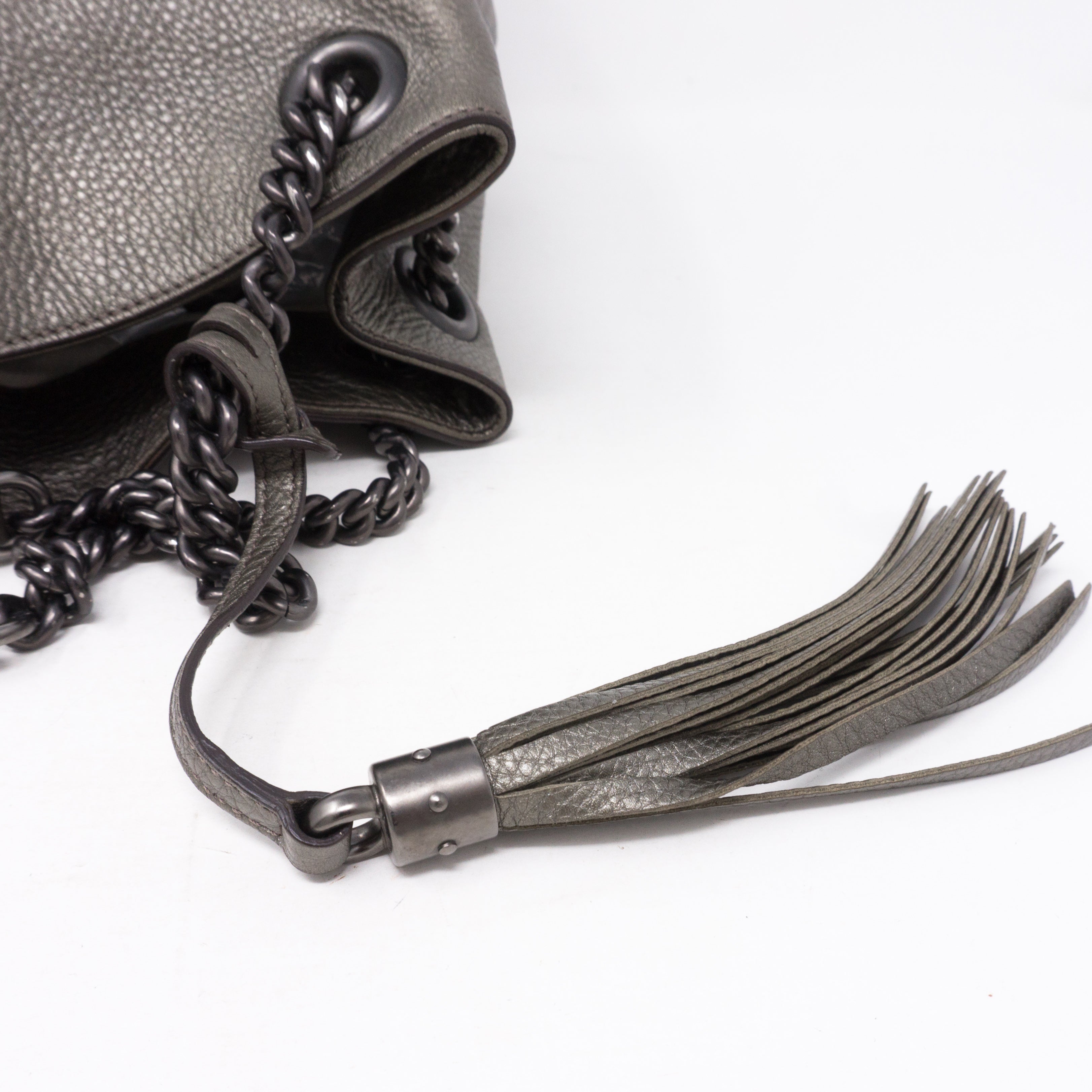 Soho Tassel Chain Pewter Leather Bag