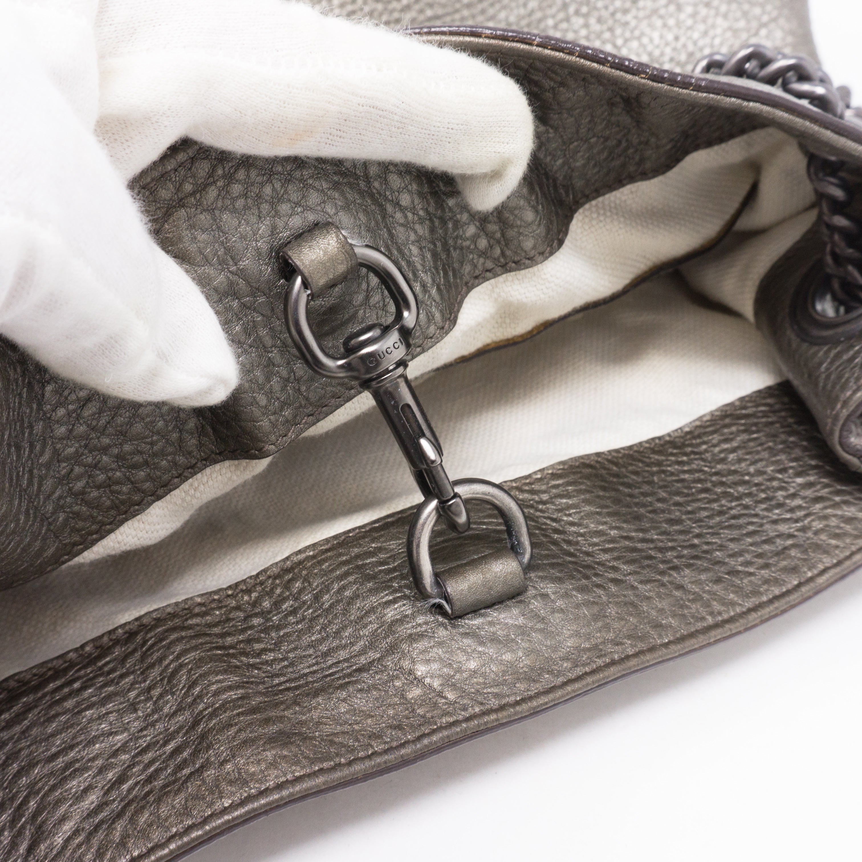 Soho Tassel Chain Pewter Leather Bag