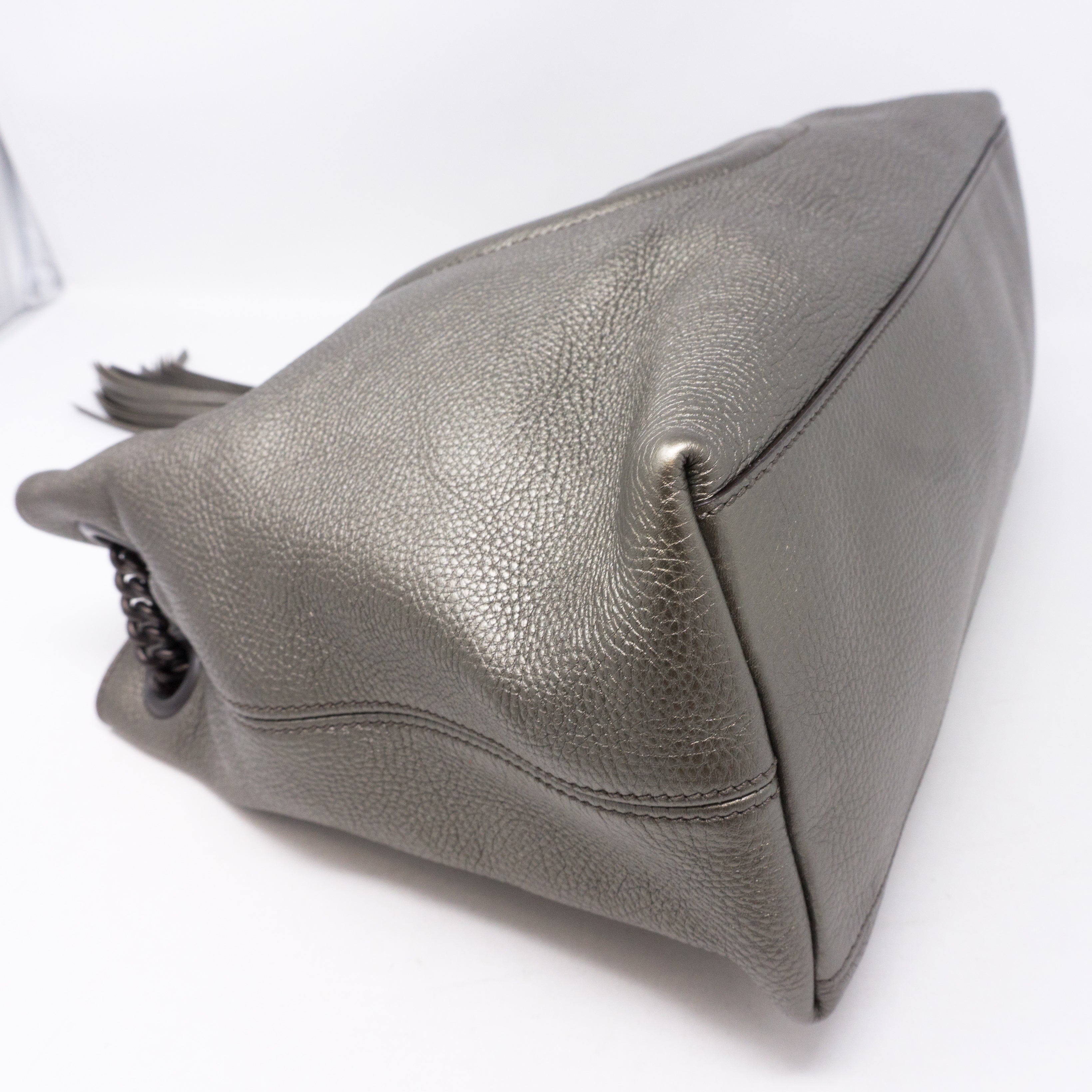 Soho Tassel Chain Pewter Leather Bag