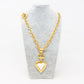 Gold Heart Mirror CC Pendant Necklace