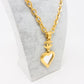 Gold Heart Mirror CC Pendant Necklace