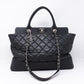 Bi-Coco Shopper Tote Black Quilted Leather