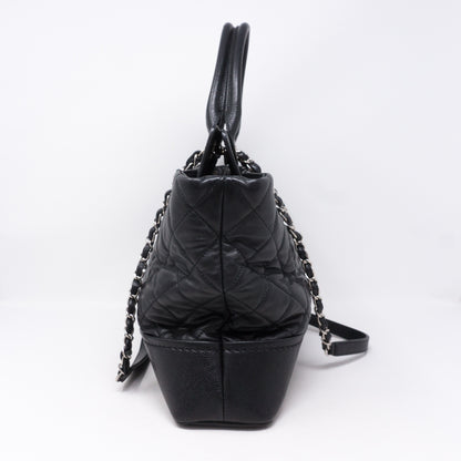 Bi-Coco Shopper Tote Black Quilted Leather