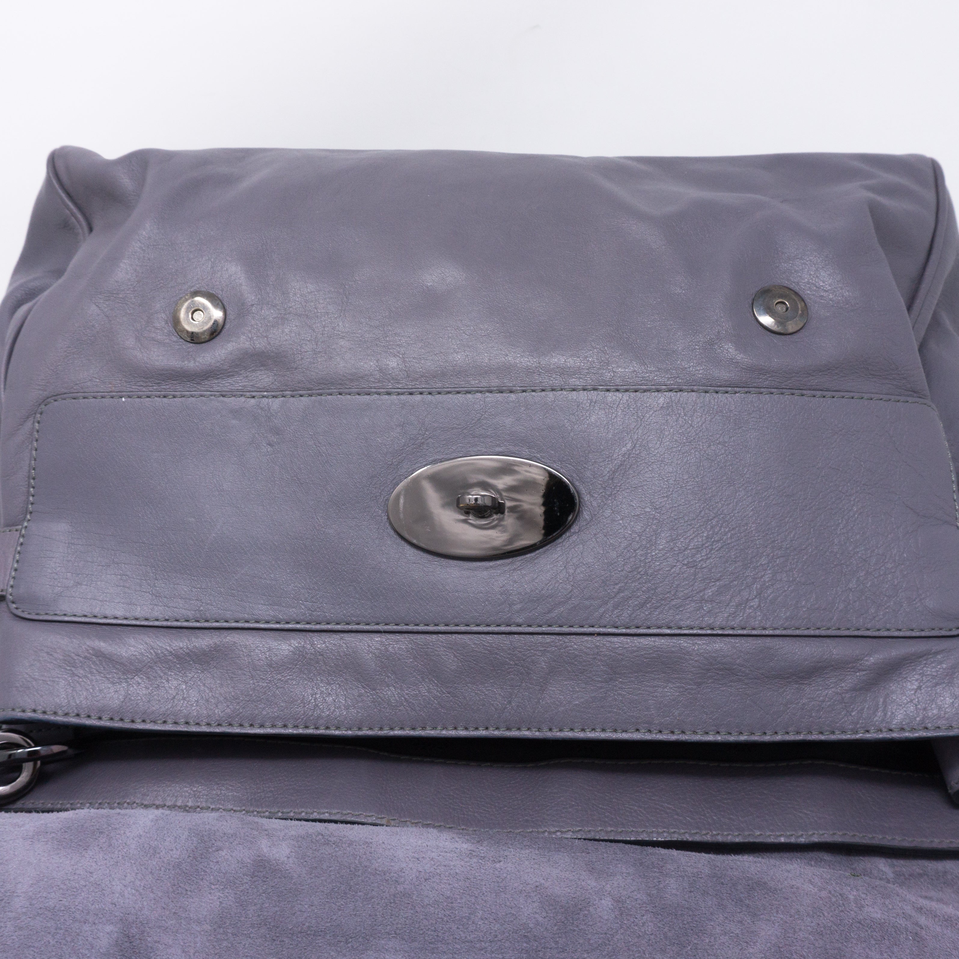 Alexa Oversized Slate Gray Leather